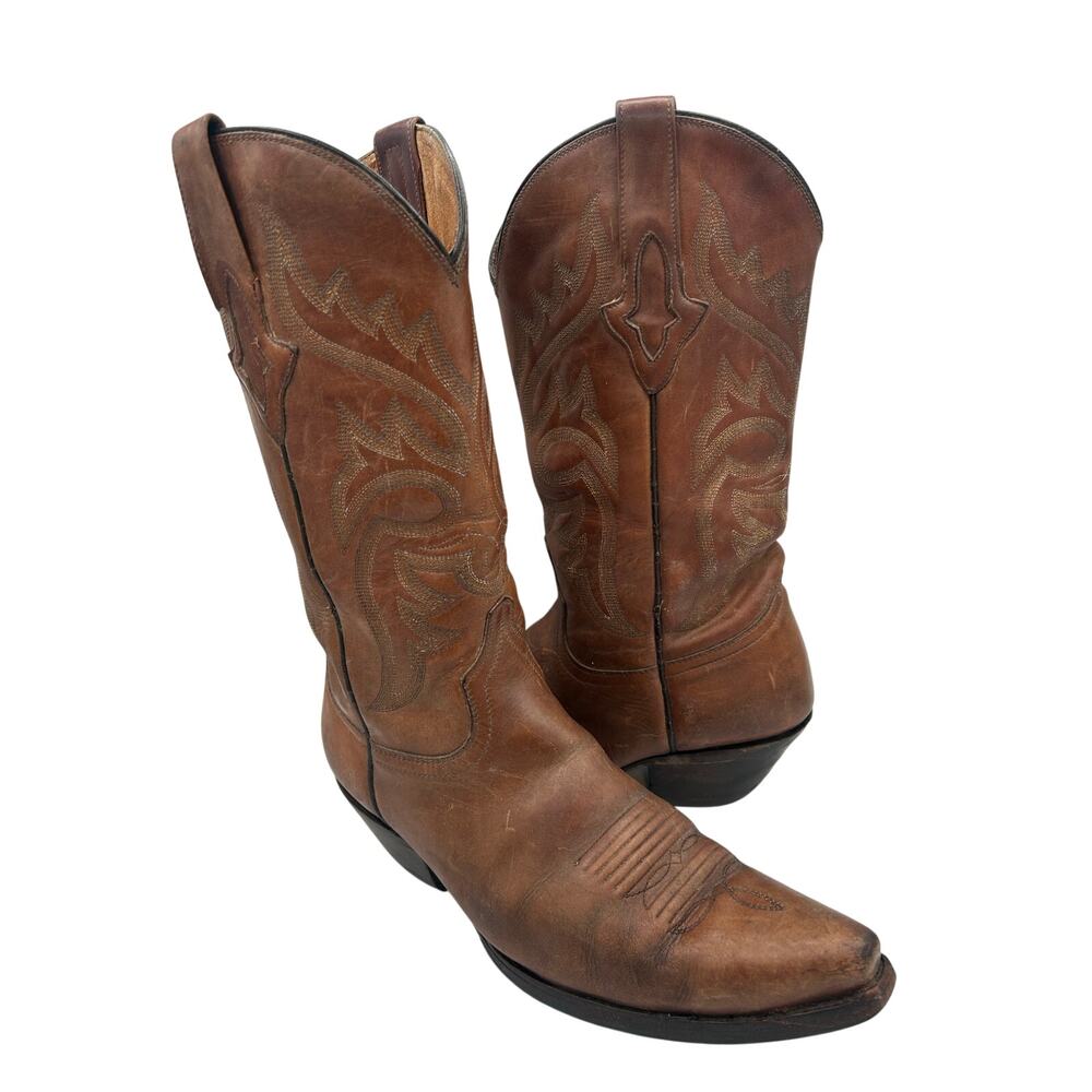 Lucchese Resistol Ranch Brown Leather Western Boot Women’s SZ 8.5 Snipe Toe